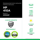 CIG - Cartouche de toner CF412A HP 410A remise à neuf - rendement standard - jaune- Écologique : Remanufacturé à partir d'une cartouche HP originale recyclée