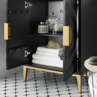Modway - Beau 24" Armoire de toilette de salle de bain (lavabo non inclus) - Noir-Tablette réglable