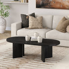 Hudson&Canal - Table basse ovale Alma 48 po de largeur - Grain noir-Caractéristiques assemblage facile