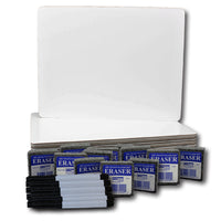 Flipside Products - Dry Erase Board with Pen, Student Eraser Set - 9 po x 12 po - 12 Pack-Ensemble de planches, de stylos et de gommes à effacer à sec ordinaires et économiques et non encadrés