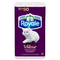 Royale - Papier Toilette Velour - 2 plis - 30 Rouleaux-Le papier hygiénique Royale Velour est maintenant plus doux. Pour améliorer votre expérience, nous avons ajouté plus de douceur Velour dans chaque rouleau. À vous d'en faire l'essai! Chaque rouleau est tout aussi résistant et durable qu'avant, et vous n'aurez donc pas à changer souvent de rouleau