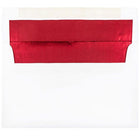 JAM Paper Enveloppes d'invitation A9 doublées d'aluminium - 5,75 x 8,75 po - Blanc avec feuille rouge - paquet de 50-Couleur : blanc avec doublure en aluminium rouge, La feuille donne à l’enveloppe une brillance naturelle