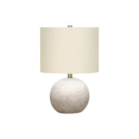 Monarch Specialties - Luminaire - 20 po H Lampe De Table - Béton Gris - Abat-Jour Ivoire / Crème - Contemporain-Illuminez votre bureau, votre salon ou votre chambre à coucher avec cette chic lampe de table de 20 pouces en forme de sphère, avec une base en béton gris au fini texturé, surmontée d'un abat-jour raffiné en lin ivoire et d'un embout doré pour un charme contemporain qui attire l'attention