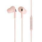 Basic Tech Écouteurs intra-auriculaires avec fil avec contrôle du volume et microphone intégré - Rose-Universel