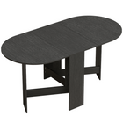 HOMCOM - Table à manger ovale pliante avec abattants gain de place pour 4-6 personnes - noir-Le design à abattant permet trois configurations : sans abattant, avec un abattant ou deux 