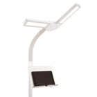 OttLite - Lampe sur pied LED à double teinte avec support pour tablette et chargeur USB - Blanc-Port USB pratique (5V, 2,1A) pour charger des tablettes, téléphones et autres appareils