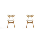 Manhattan Comfort - Lot de 2 chaises de salle à manger Colbert 44,5 cm style industriel chic, rembourrées, coloris Nature et Avoine-Chaise de salle à manger moderne style industriel chic en rotin parfaite pour la salle à manger lot de 2