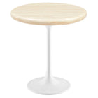 Modway - Lippa Rond de 20 po Faux travertin Table d’appoint, Travertin blanc-Travertin artificiel