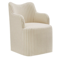 Modway - Cordelle Mélange de lin Chaise pivotante d’accent - Flocons d’avoine rayés-Chaise pivotante d’accent