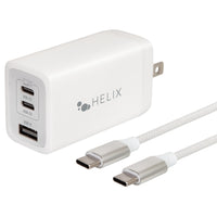Helix - Chargeur d'ordinateur portable USB type-C, 67W avec cable tresse USB type-c-Puissance d'alimentation de 67 W