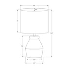 Monarch Specialties - Luminaire - 17 po H Lampe De Table - Crème Céramique - Abat-Jour Ivoire / Crème - Moderne-Avec un cordon transparent de 5 pieds de long, cet éclairage d'appoint polyvalent et de taille idéale peut être placé sur une table d'appoint, un bureau ou une table de chevet