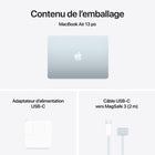 Apple - MacBook Air 13,6" avec Touch ID (2025) - Apple M4 - 24 Go RAM - 512 Go SSD - Bleu ciel-2 ports Thunderbolt / USB 4