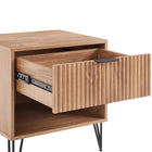 Manhattan Comfort - DUMBO 20,07" Table de nuit moderne 1 tiroir - Brun doré - Lot de 2-Pieds évasés en métal doré élégants ajoutant une touche de design mode et de durabilité