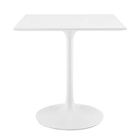 Modway - Lippa 28 po Carré Bois Table à manger, Blanc-Table à manger moderne