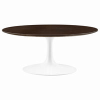 Modway - Lippa Rond de 36 po Bois Table basse - Noyer cerisier blanc-Table basse moderne