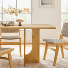 Modway - Rivian Rectangulaire 70 po Bois Table à manger, Chêne-Capsules de pied ajustables non marquées