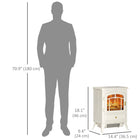 HOMCOM - Cheminée électrique autoportante avec flamme de bois - 16 po - 750/1500 W - beige-Option sans chaleur pour profiter visuellement du feu toute l’année et luminosité de la flamme réglable
