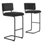 Modway - Parity Boucle Tabourets de bar - Noir noir - Ensemble de 2-Métal revêtu en poudre