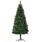 HOMCOM - Arbre de Noël de 6FT support métallique pour intérieur saisonnier vacances-Respect de l'environnement ignifuge feuilles PVC pour donner un effet plein et luxuriant à l'arbre 