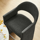 Modway - Talia 41 pouces Tissu rembourré Tabouret de bar - Fusain-Larges accoudoirs angulaires
