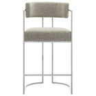 Modway - Huron Dos courbé Tissu et métal Tabouret de comptoir - Blé argenté-7