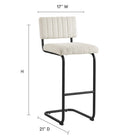 Modway - Parity Boucle Tabourets de bar - Ivoire noir - Ensemble de 2-Tissu boucle Tissu Rembourrage