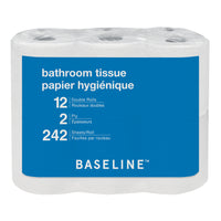Baseline - Papier hygiénique - 242 feuilles par rouleau - 12 rouleaux-Feuilles à double épaisseur pour une meilleure résistance et une absorption optimale.