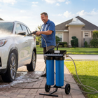 iSpring - WGB22BD-BP système de lavage déionisé sans traces avec dérivation et chariot - 1 200 gal-Valve de dérivation intégrée pour prolonger la durée de vie du filtre: Maximisez la durée de vie de votre filtre et économisez de l'argent grâce à la valve de dérivation intégrée. Passez facilement de l'eau du robinet standard pour votre lavage initial au mode déionisateur d'eau pour votre rinçage final sans taches. Cette conception intelligente élimine le désagrément de devoir brancher et débrancher constamme