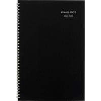 AT-A-GLANCE - Agenda scolaire mensuel 2025-2026 - 11 7/8 po H x 7 7/8 po l - noir - bilingue-14 mois : juillet 2025 - août 2026