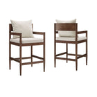 Modway - Remington Bois Tabouret de comptoir Ensemble de 2 - Sel-Cadre en bois massif d’orme