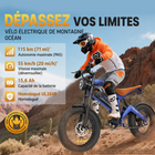 Gyrocopters - Moto électrique tout-terrain Ocean pour adultes - Vitesse 55 km/h - Autonomie PAS 115 km - Bleu-Groupe motopropulseur axé sur la performance, doté d'un moteur sans balais haute vitesse de 1 500 W en crête