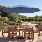 Outsunny - Parasol de marché pour patio avec base et sac de sable - 10 pi x 10 pi - bleu-La manivelle lisse permet une utilisation rapide et sans effort