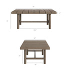 Modway - Eleni 41 po Terrasse extérieure Bois de teck Table basse - Teck gris usé-Cadre en bois de teck