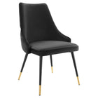Modway - Adorn Touffe Performance Velvet Fauteuil d’appoint de salle à manger - Noir-Chaise à manger vintage moderne d’accent