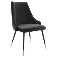 Modway - Adorn Touffe Performance Velvet Fauteuil d’appoint de salle à manger - Noir-Chaise à manger vintage moderne d’accent