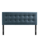 Modway - Lily Velours de performance résistant aux taches Tête de lit pleine grandeur, Bleu Cadet-Construction rembourrée