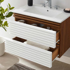 Modway - Render Fixation murale de 30" Vanette de salle de bain - Blanc Noyer Blanc-MDF et panneau de particules