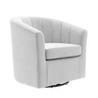 Modway - Prospect Performance Velvet Fauteuil pivotant - Gris clair-Fauteuil moderne à dossier de baril