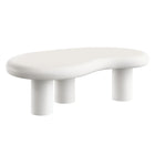 Modway - Elowen Terrasse extérieure Pierre Table basse, Blanc-Construction en béton lisse