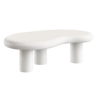 Modway - Elowen Terrasse extérieure Pierre Table basse, Blanc-Construction en béton lisse