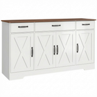 HOMCOM - Buffet de style ferme 55 po pour téléviseurs jusqu’à 60 po avec portes de grange - blanc-Un espace de rangement spacieux organise soigneusement le désordre pour un espace relaxant 