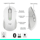 Logitech Signature M650 Souris Sans Fil - Blanc-Pile d'une durée de 24 Mois: La souris multi appareils fonctionne pendant 2 ans avec seulement une pile AA qui est fournie à votre achat