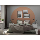 Manhattan Comfort - Rockefeller Table de nuit 2 tiroirs style mi-siècle moderne 51 cm - Blanc - Lot de 2-Choisissez le design de votre poignée lorsque le produit est chez vous Option pour une poignée découpée ou un look affleurant