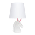 Simple Designs - Lampe de table - Licorne rose et blanche scintillante-Base en résine pailletée blanche + rose