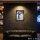 Borje Salming 20x29 Maple Leafs Blue Action-V - Toile encadree - 22" x 31"-Dimensions finales: 22.5x31.5