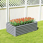 Outsunny - jardinière surélevée galvanisée - gris clair-Fond ouvert favorisant la croissance naturelle des racines et un drainage efficace de l’eau
