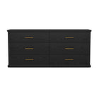 Manhattan Comfort - Commode double traditionnelle Clifford à 6 tiroirs - Noir-Finition stratifiée aspect bois : aspect bois chaud et naturel avec une surface durable et facile à nettoyer