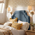 Modway - Magnolia Cuir végane Tête de lit - Bleu Cadet-Tuyauterie de contraste