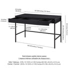 Hudson&Canal - Bureau Evans 48" - Noir-Dimensions du produit : 22" L x 47,75" l x 30" H