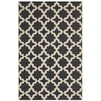 Modway - Cerelia Treillis marocains intérieurs et extérieurs Tapis 9 pi l x 12 pi L - Noir et beige-Tapis à treillis marocain